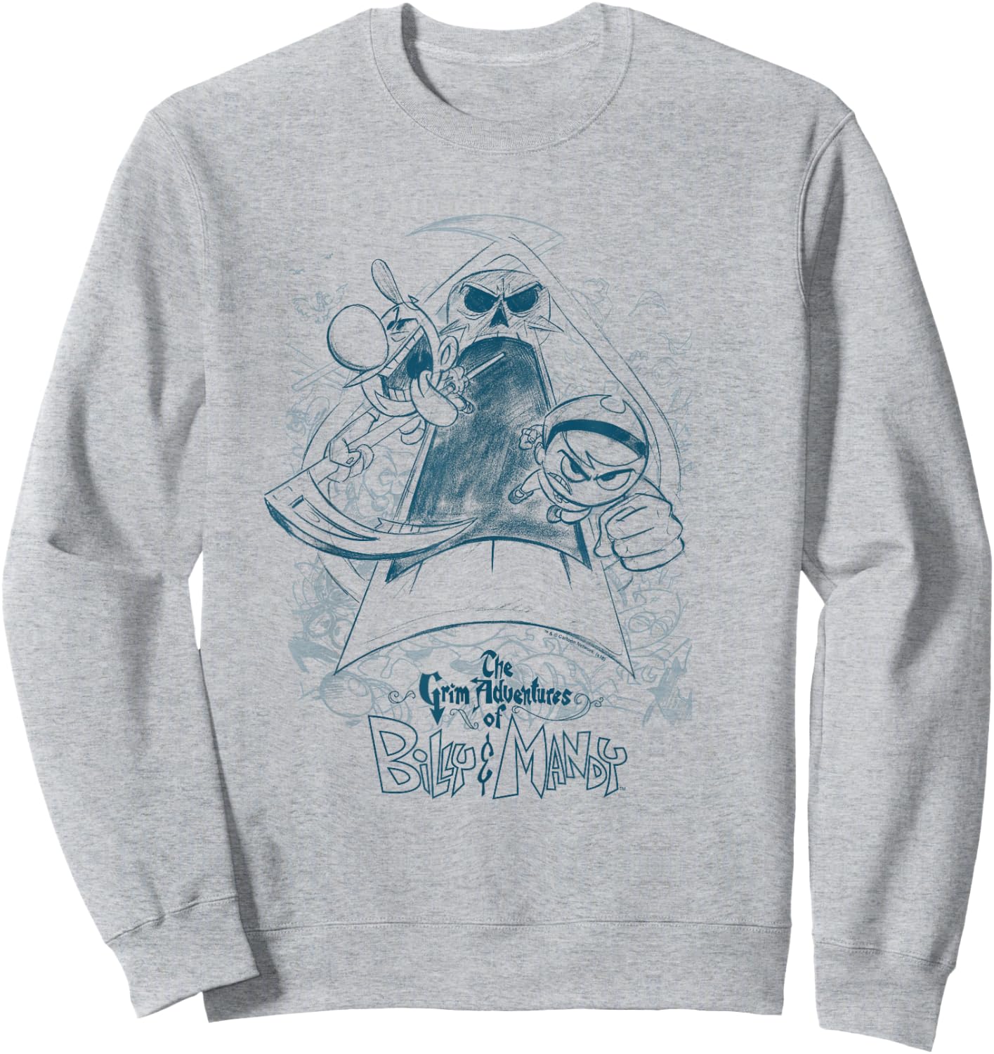 The Grim Adventures of Billy & Mandy Sketched Sweatshirt - Sweatshirt | Ash