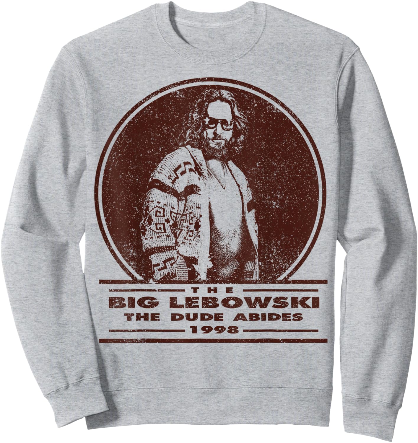 The Big Lebowski Distressed Dude Abides Stamp Sweatshirt - Sweatshirt | Ash
