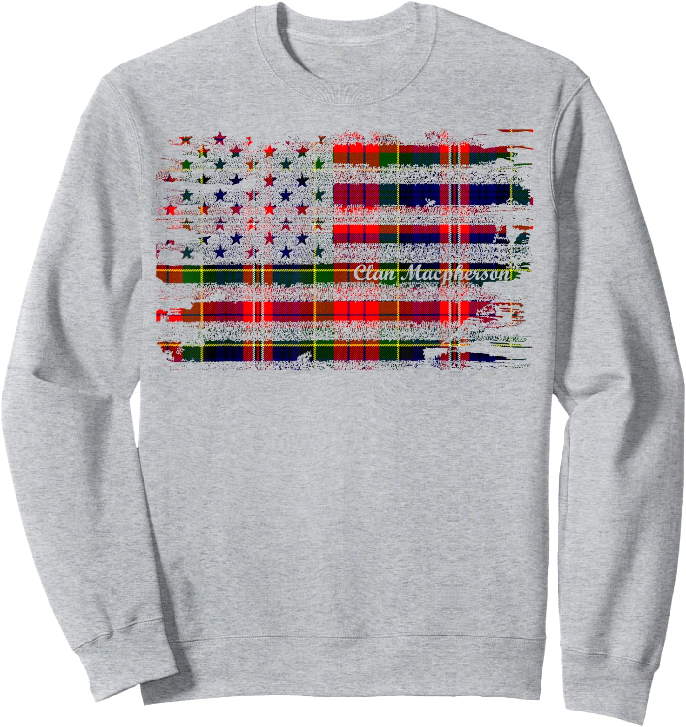 Macpherson surname American Flag Scottish Clan Tartan Sweatshirt - Sweatshirt | Ash