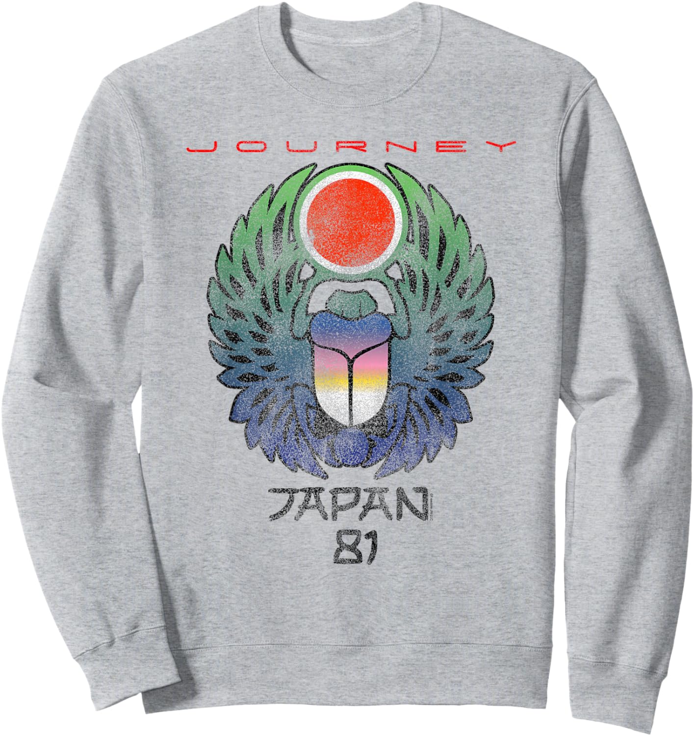 Journey Japan 1981 Scarab Beetle Music Sweatshirt - Sweatshirt | Ash