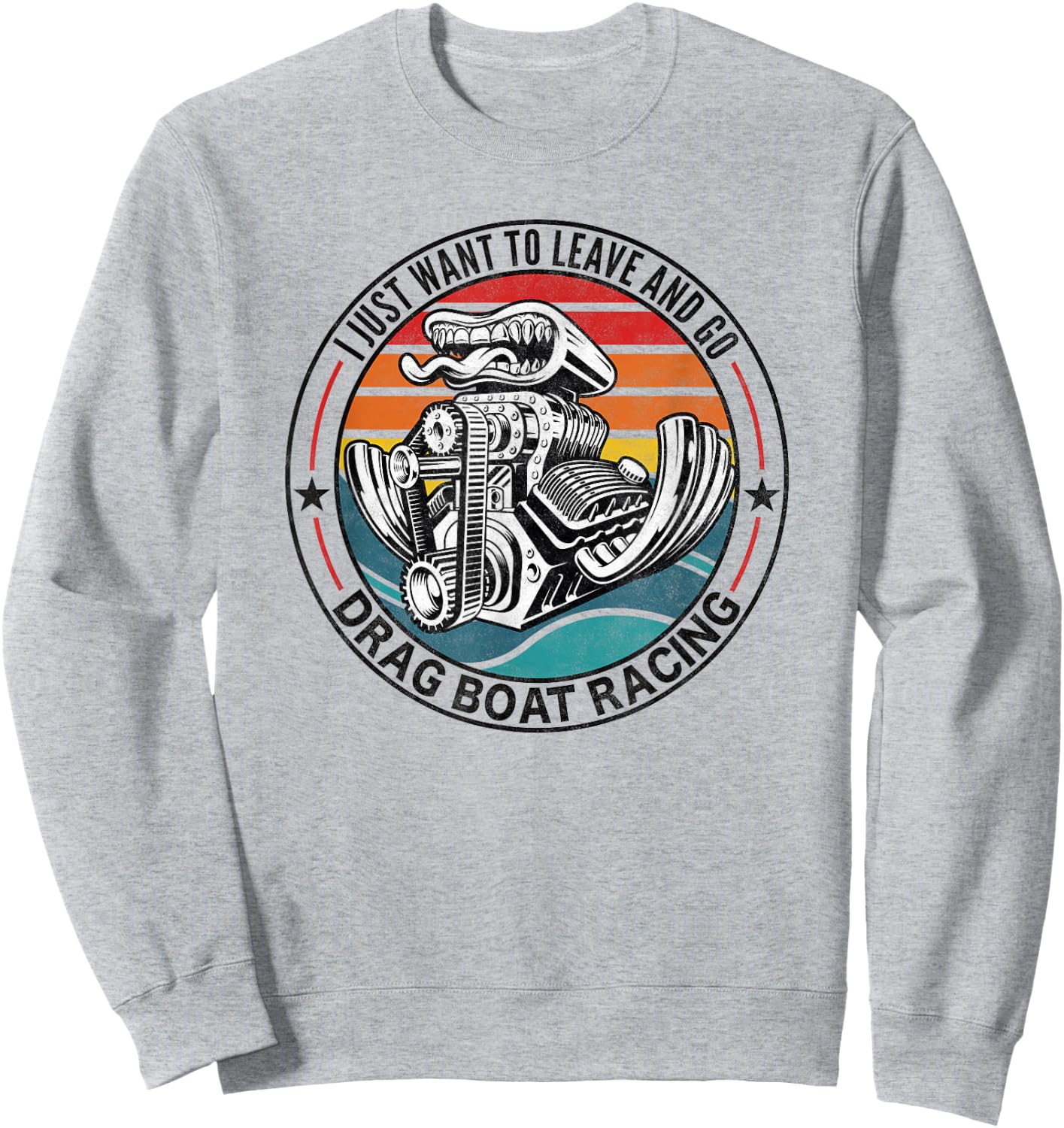 Retro Vintage Drag Boat Racing Drag Boat Sweatshirt - Sweatshirt | Ash