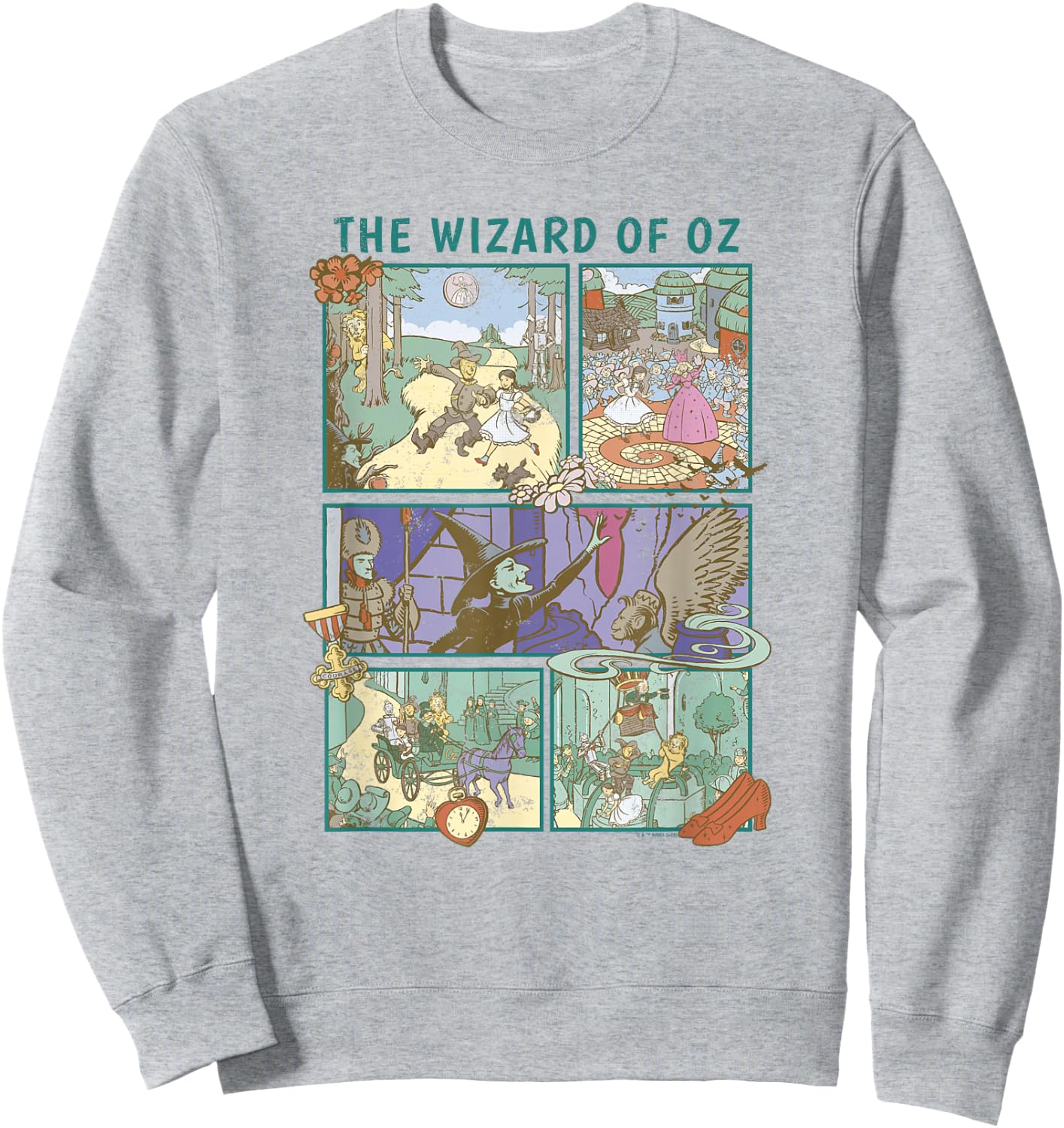 The Wizard of Oz Illustrated Storytime Panels Sweatshirt - Sweatshirt | Ash