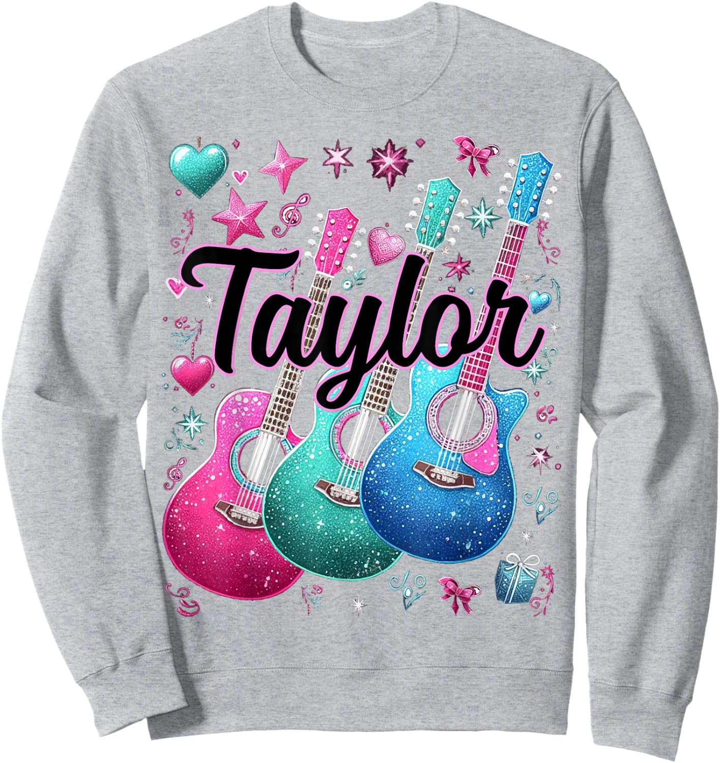 Taylor First Name I Love Taylor Girl Groovy 80's Vintage Sweatshirt - Sweatshirt | Ash