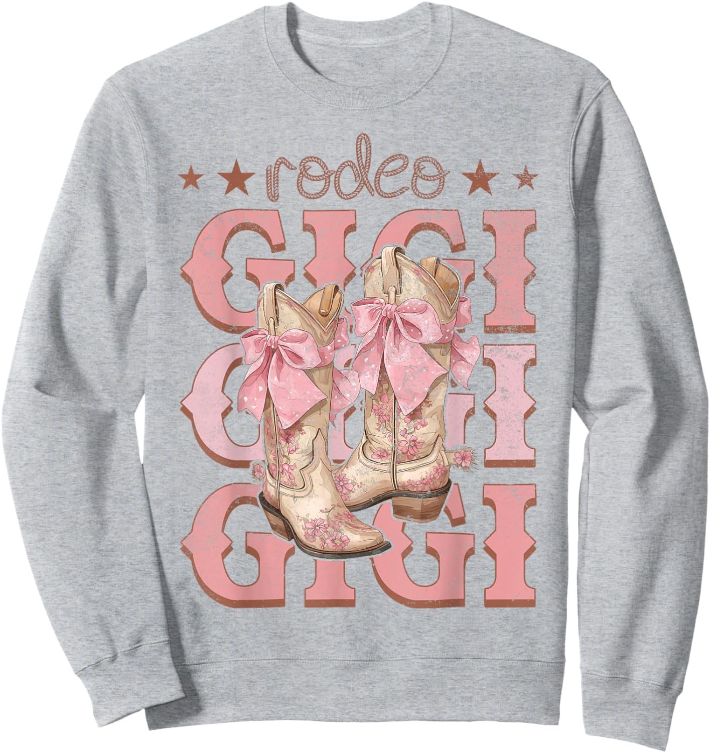 Rodeo Gigi Pink Boots Coquette Cow-Girl Birthday Party Sweatshirt - Sweatshirt | Ash