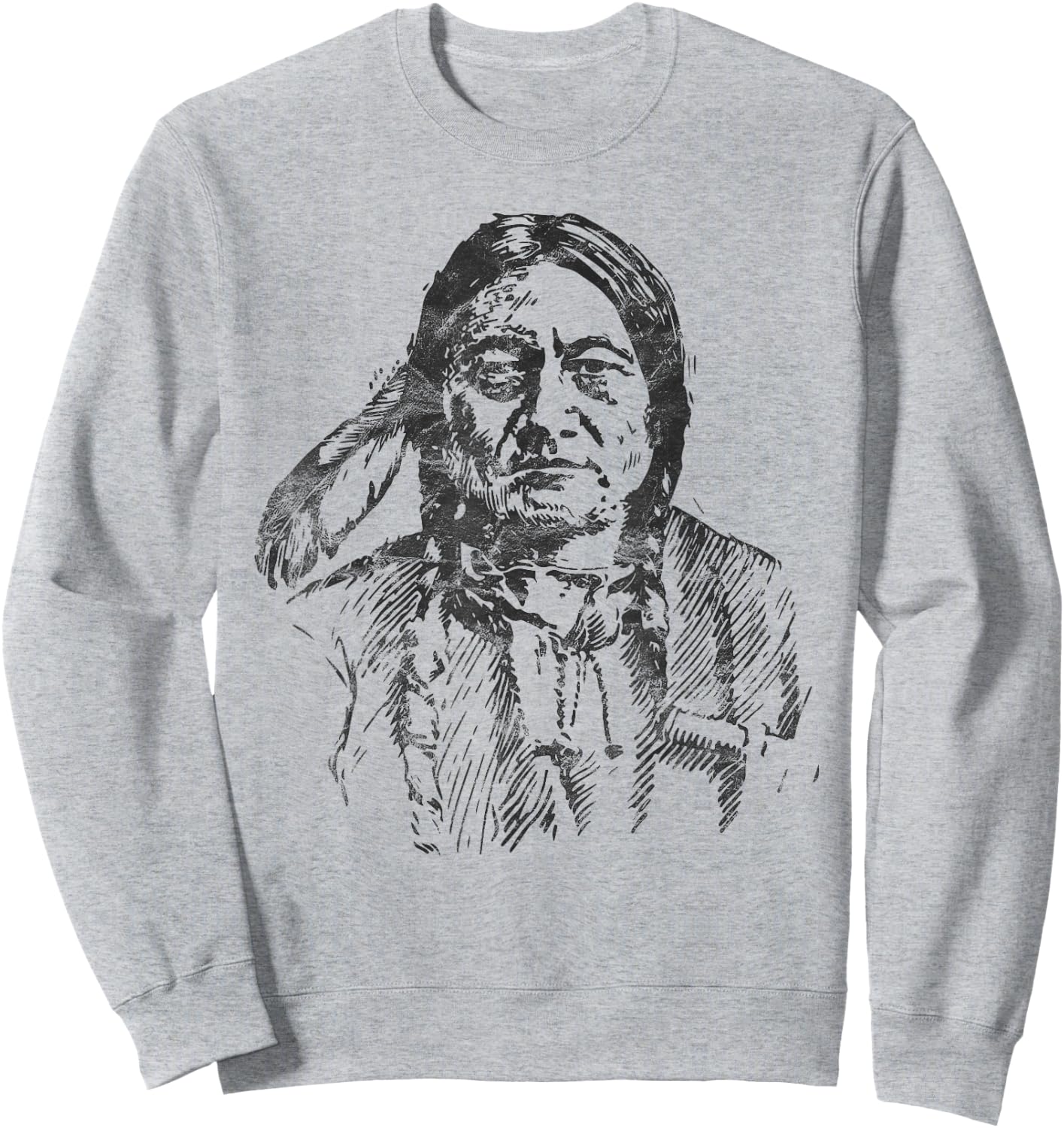 Sitting Bull Native American Indian Warrior Chief vintage Sweatshirt - Sweatshirt | Ash