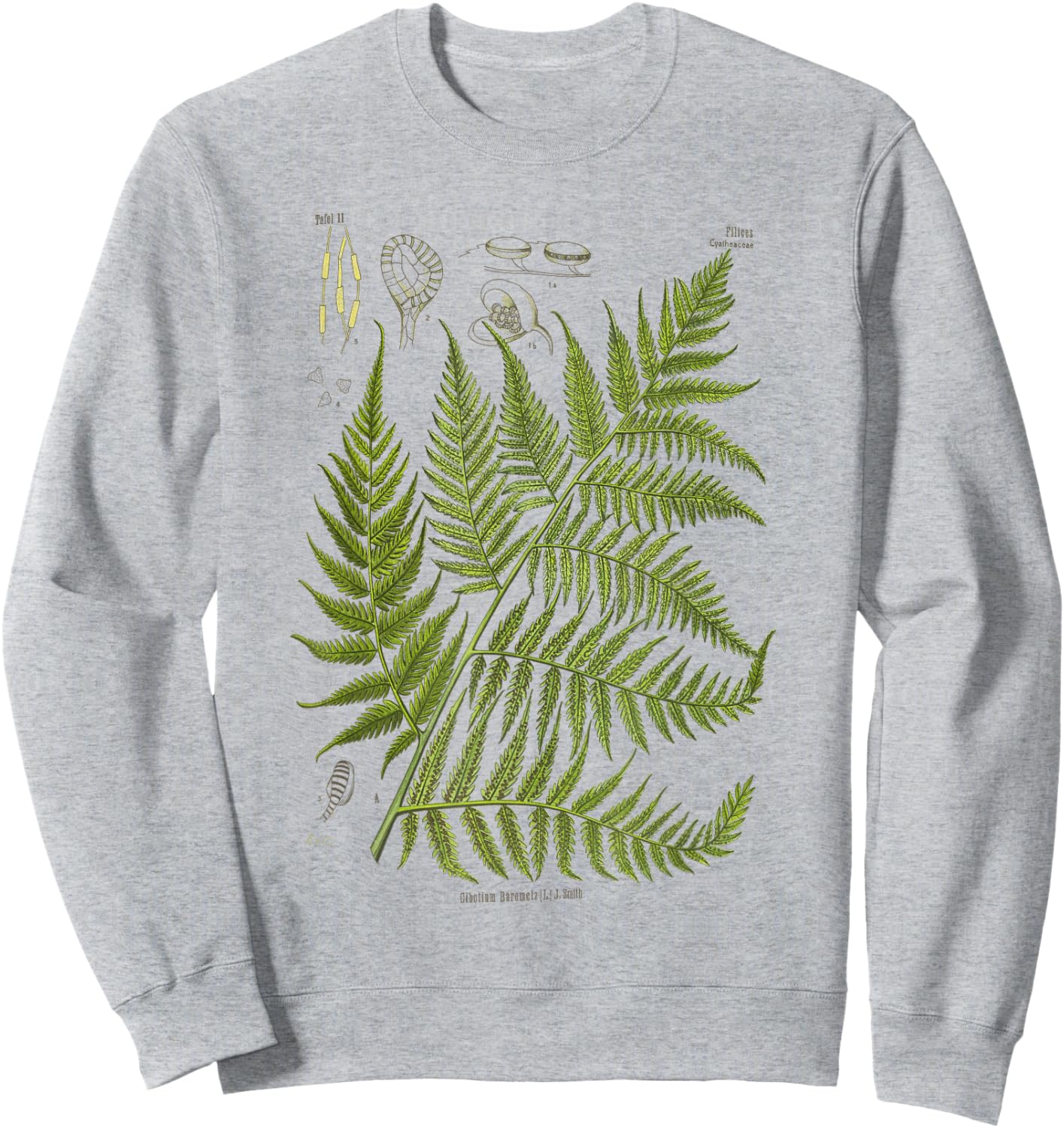 Vintage Botanical Fern Garden Botany Fern Sweatshirt - Sweatshirt | Ash