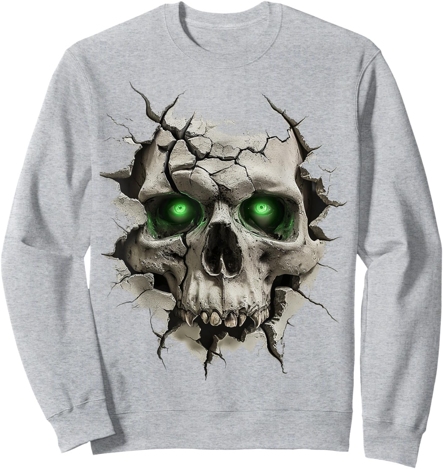 Skull Graphic Art Motif Artwork Skull Sweatshirt - Sweatshirt | Ash