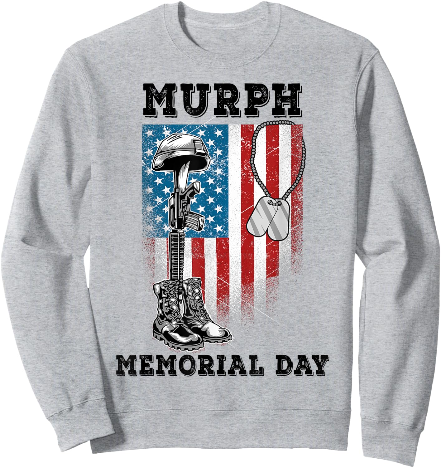 Murph 2021 Workout Challenge American Memorial Day Murph Sweatshirt - Sweatshirt | Ash