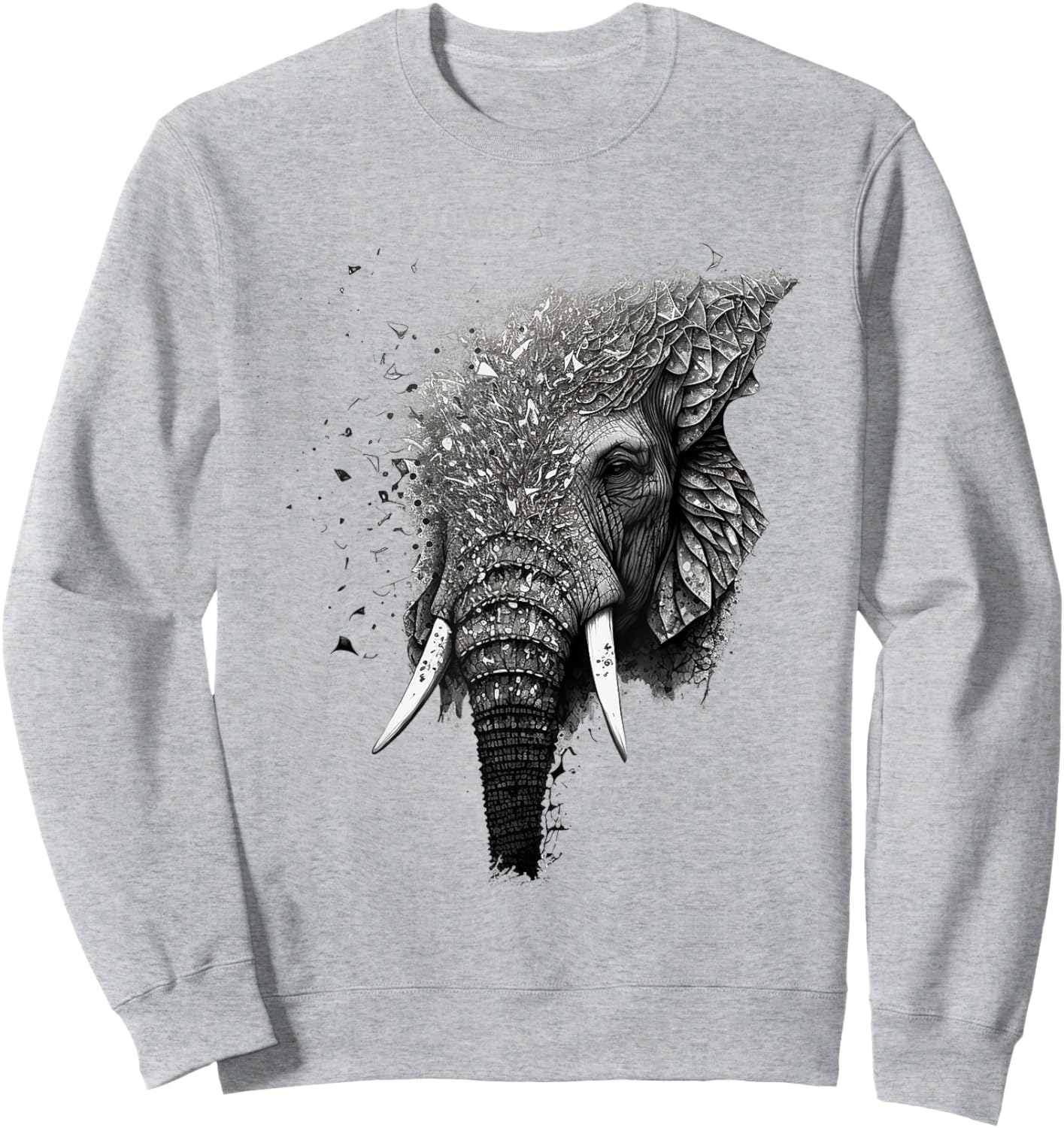 Elephant Drawing Animal Elephant Sweatshirt - Sweatshirt | Ash