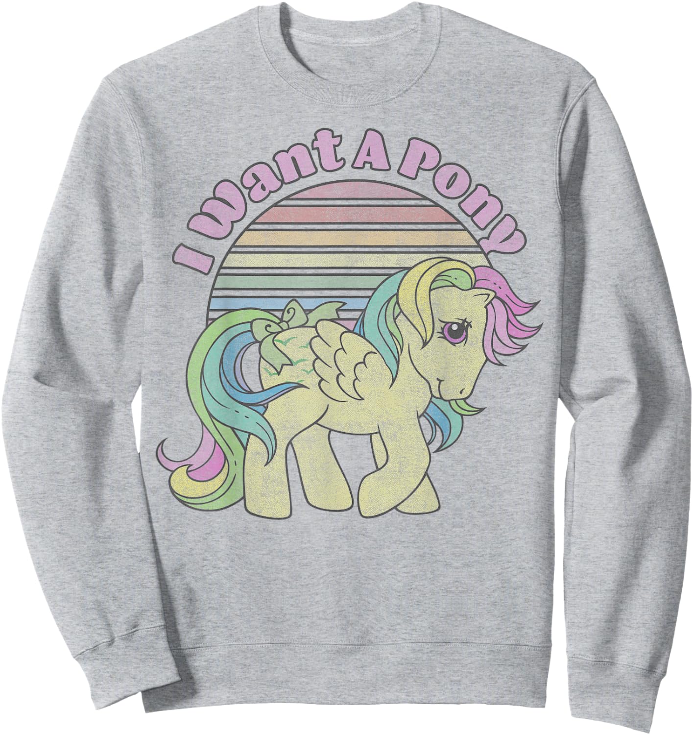 My Little Pony Skydancer I Want a Pony Vintage Stripes Small Sweatshirt - Sweatshirt | Ash