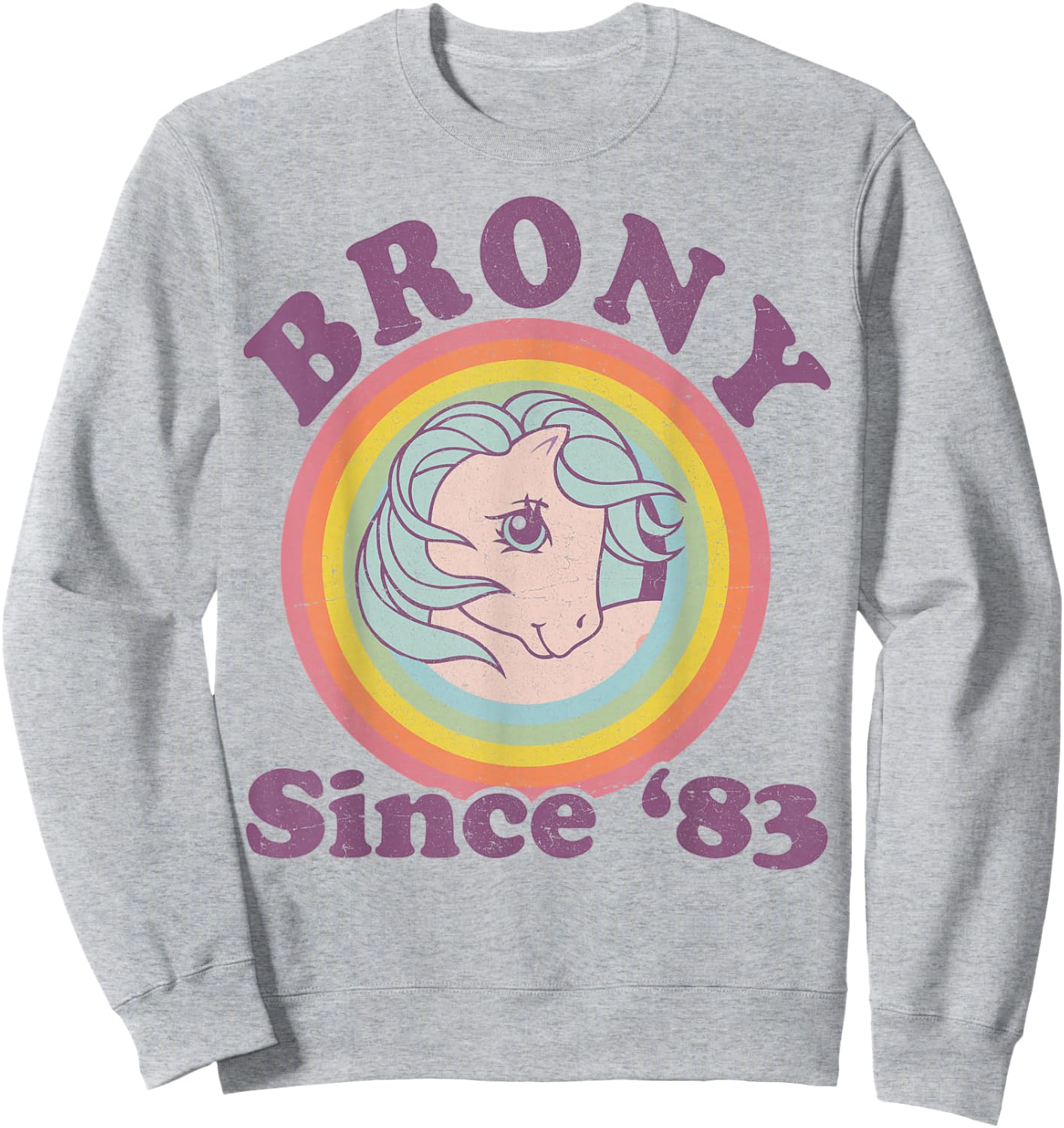 My Little Pony Brony Since '83 Retro Rainbow Circle Sweatshirt - Sweatshirt | Ash