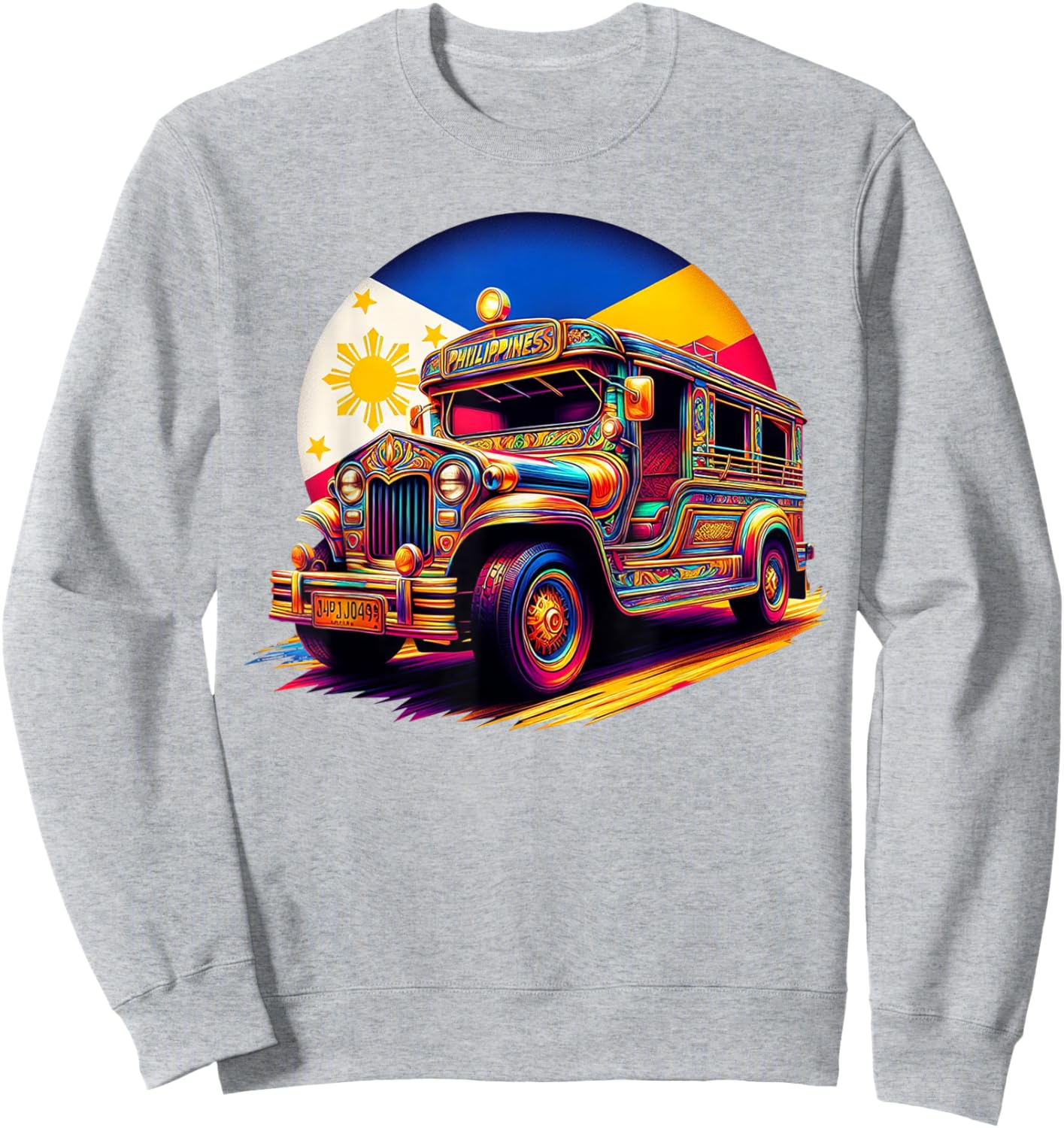 Philippines Flag Proud Filipino Souvenir Philippines Jeepney Sweatshirt - Sweatshirt | Ash