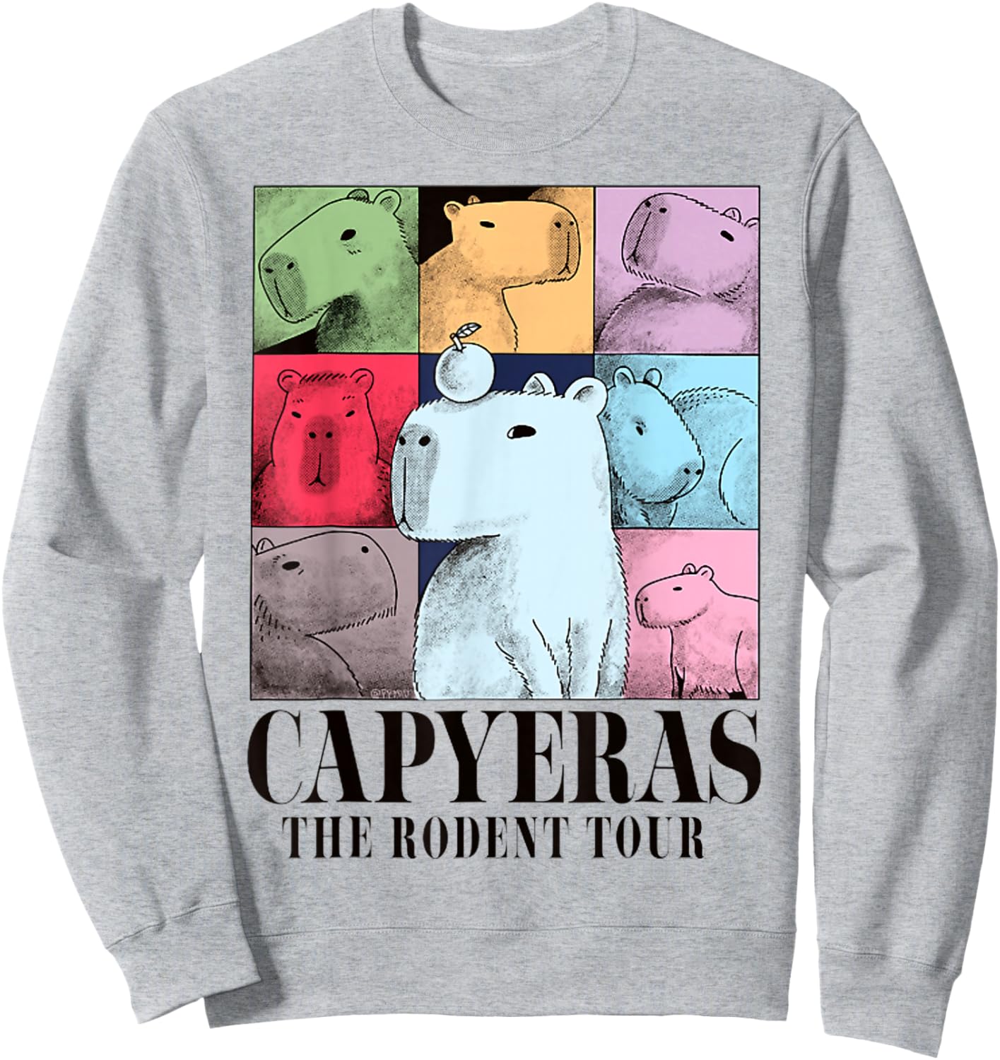 Capyeras Rodent Tour Cute Capybara Art Sweatshirt - Sweatshirt | Ash