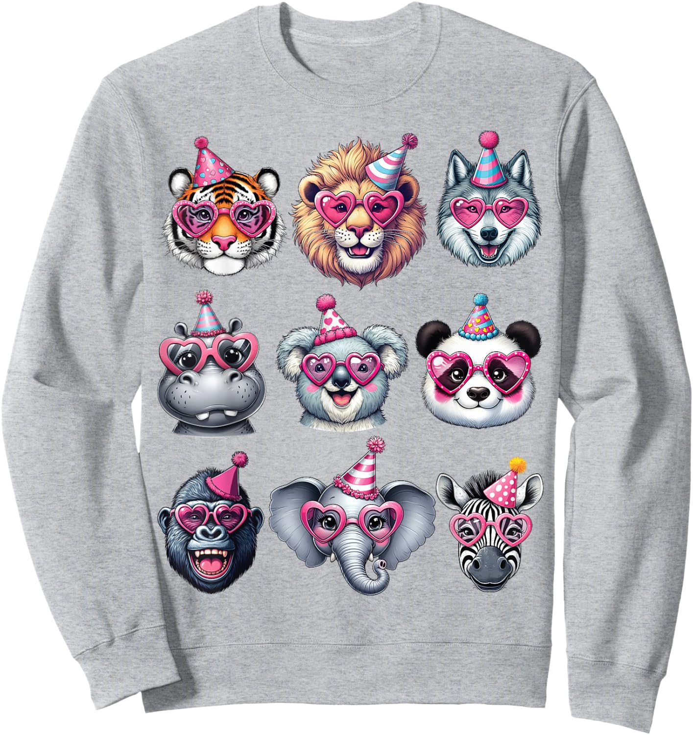 Zoo Animals Birthday Party Wildlife Lovers Boys Girls Kids Sweatshirt - Sweatshirt | Ash