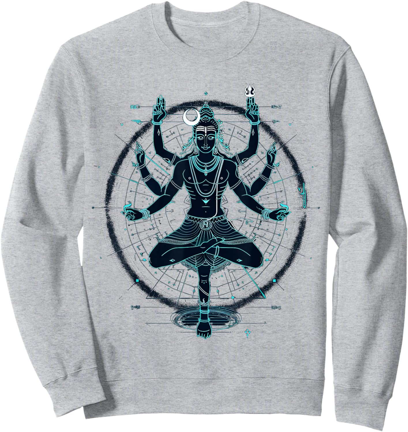 Shiva spiritual hindu god tandava dance yoga meditation Sweatshirt - Sweatshirt | Ash