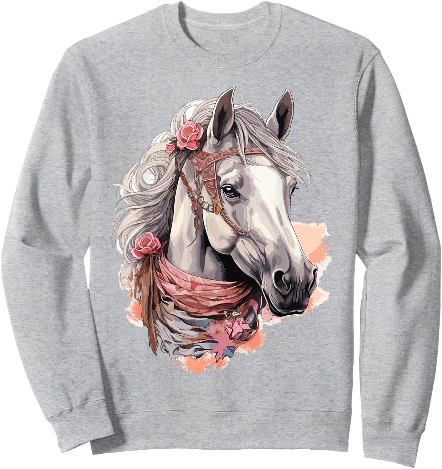 Horse Women Children Girls Riding Horse Sweatshirt - Sweatshirt | Ash