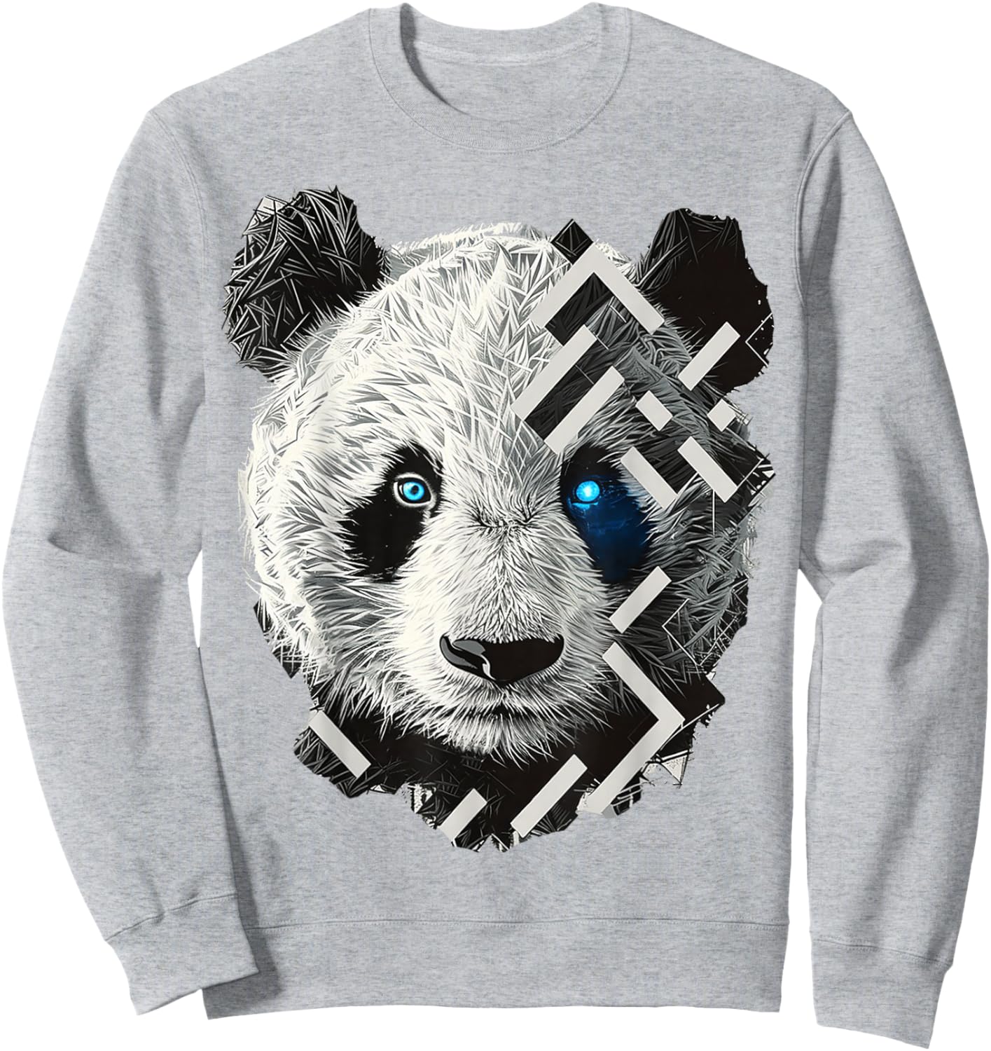 Panda Drawing Animal Geometric Art Panda Sweatshirt - Sweatshirt | Ash