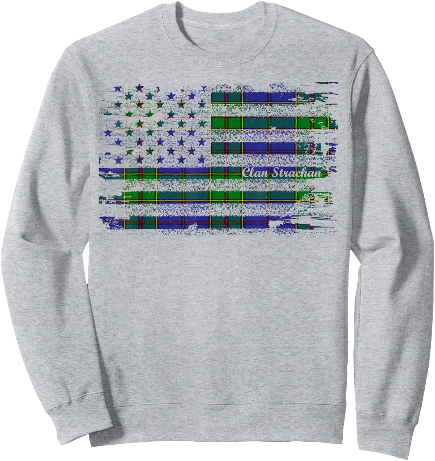 Strachan surname american flag scottish clan tartan Women Kids Men Sweatshirt - Sweatshirt | Ash