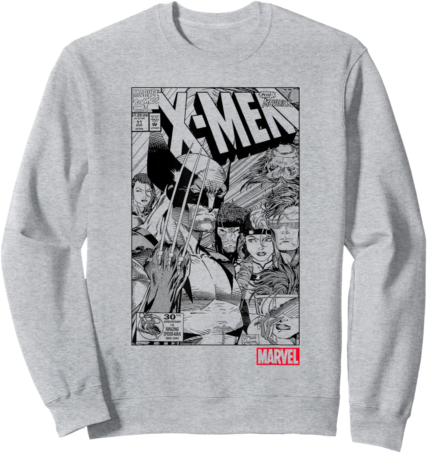 Marvel X-Men Wolverine & Team Retro Comic Cover Sweatshirt - Sweatshirt | Ash