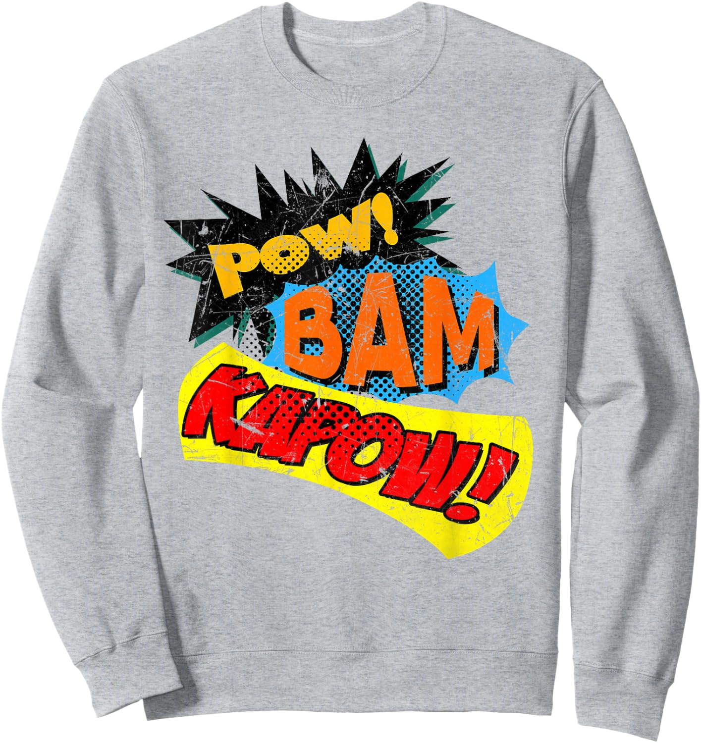 Pow! Bam! Kapow! Comic Book Sound Effect Sweatshirt - Sweatshirt | Ash