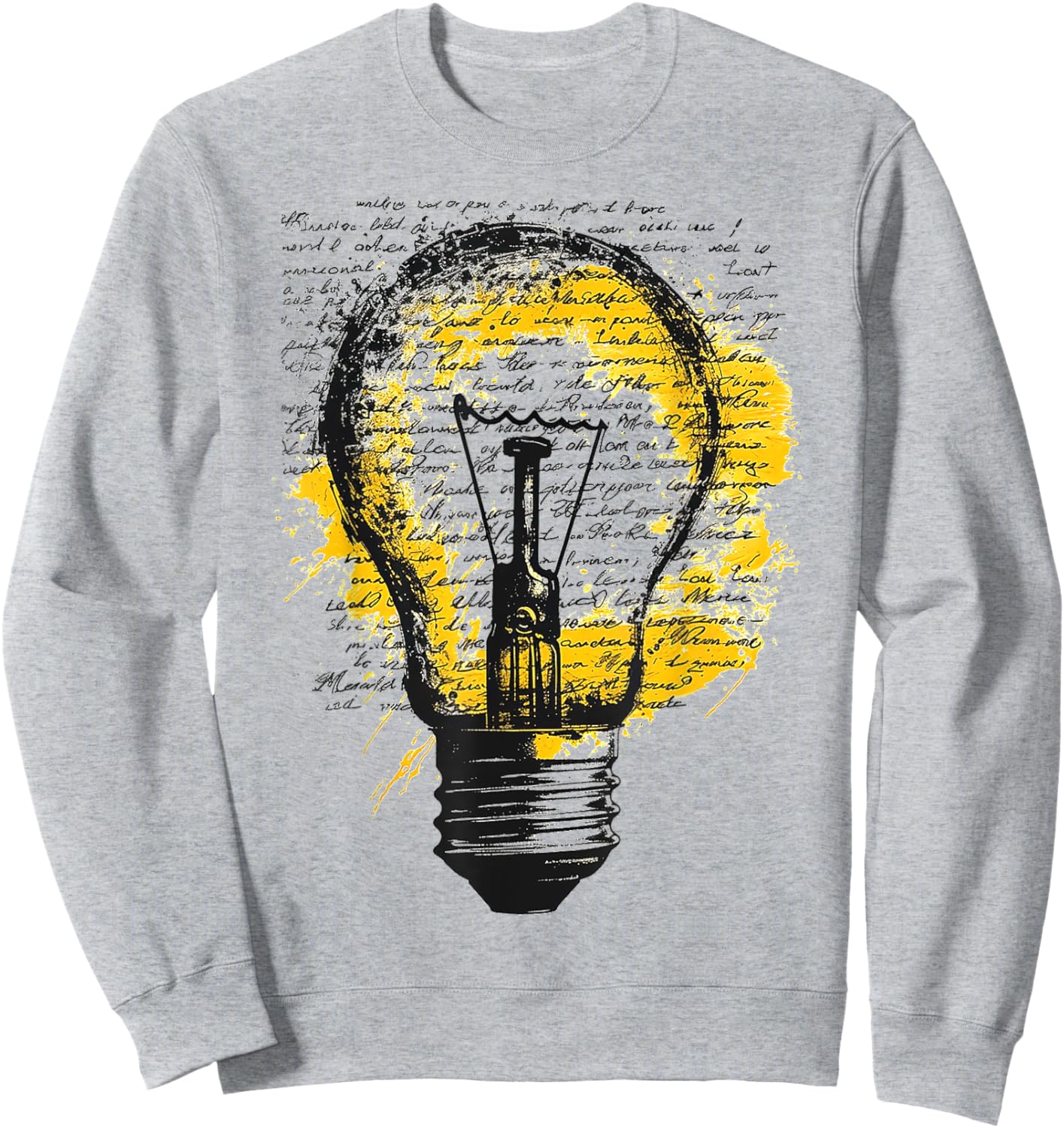 Light Bulb Text Painting Abstract Art Drawing Graphic Sweatshirt - Sweatshirt | Ash