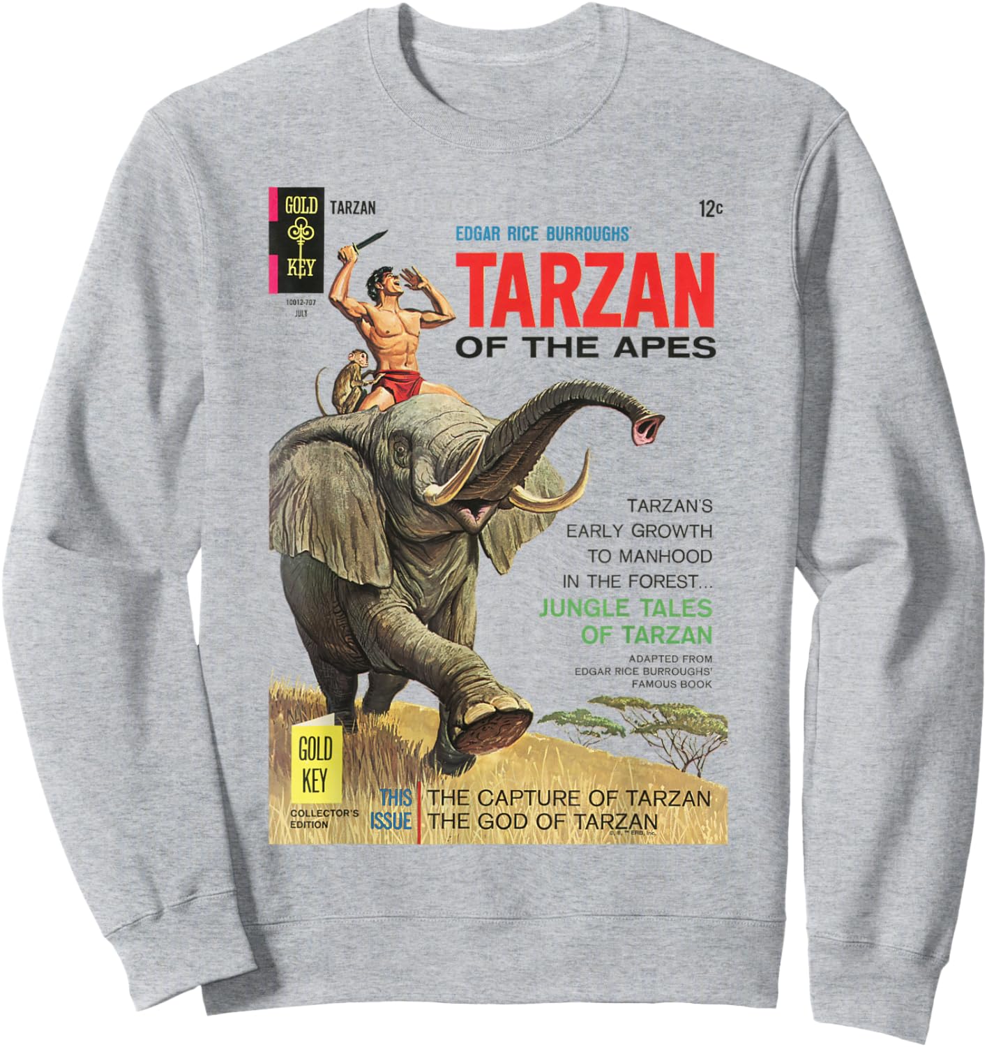 Tarzan Of The Apes Jungle Tales Cover Art Sweatshirt - Sweatshirt | Ash