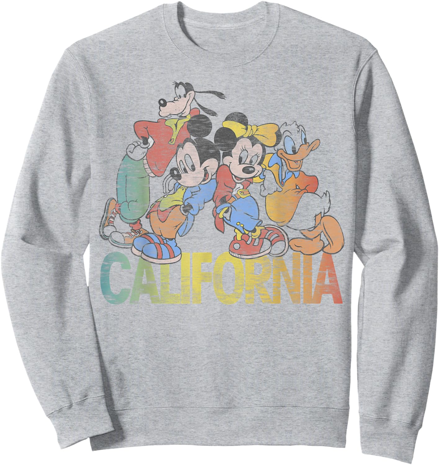 Disney Mickey & Friends California Group Shot Sweatshirt - Sweatshirt | Ash