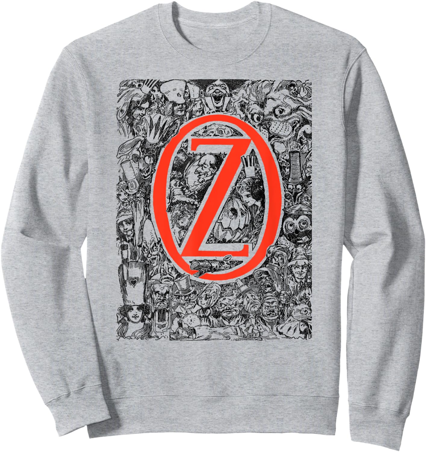 OZ Character Montage Oz Wizard, Lion, Ozma, Jack Pumpkinhead Sweatshirt - Sweatshirt | Ash