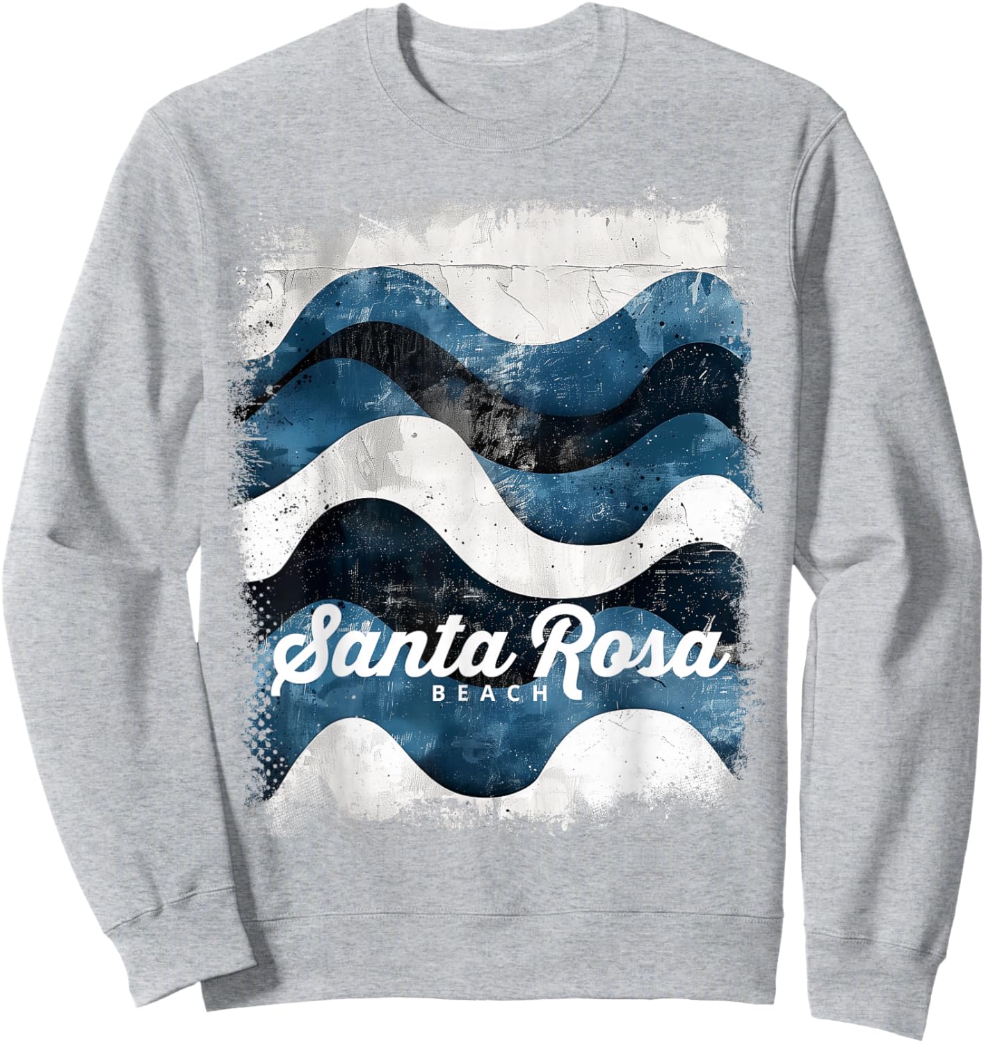Santa Rosa Beach FL Florida Vintage Surfing Ocean Waves Women Sweatshirt - Sweatshirt | Ash