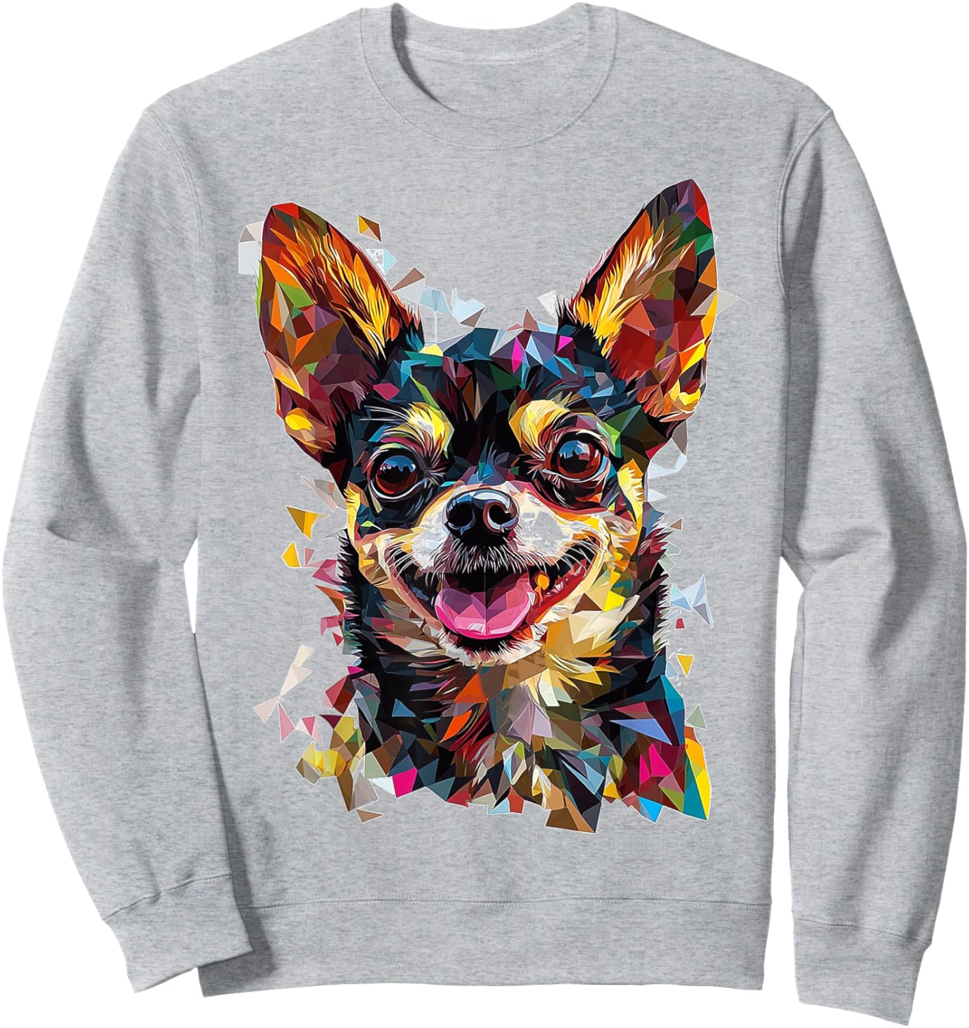 Chihuahua Dog Motif Pet Artwork Chihuahua Men Women Kids Sweatshirt - Sweatshirt | Ash