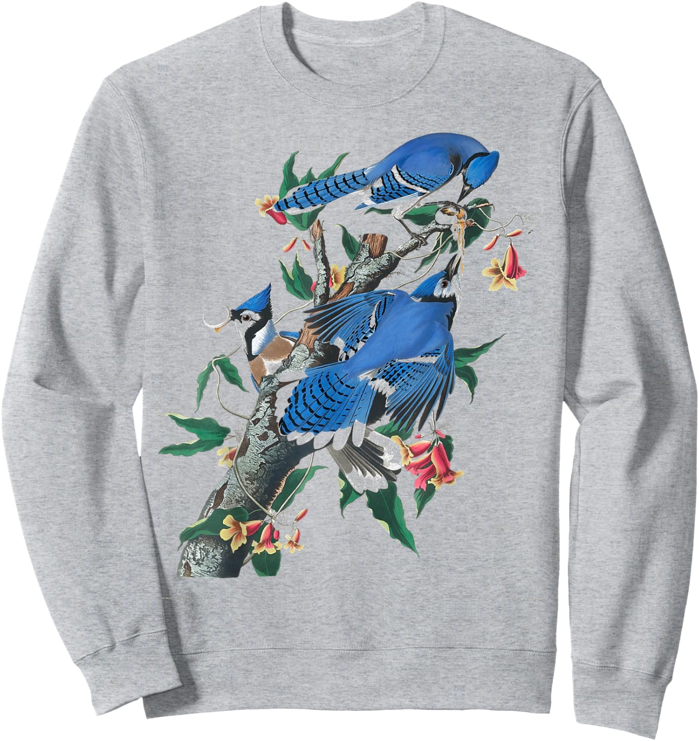 Vintage BlueJays Birdwatcher Bird Illustration Design Sweatshirt - Sweatshirt | Ash