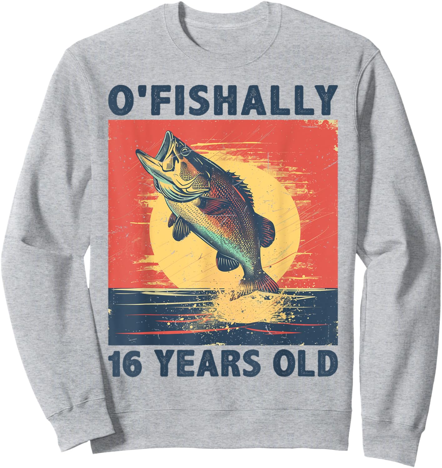 Ofishally 16 Years Old 2008 Fishing Fisherman 16th Birthday Sweatshirt - Sweatshirt | Ash