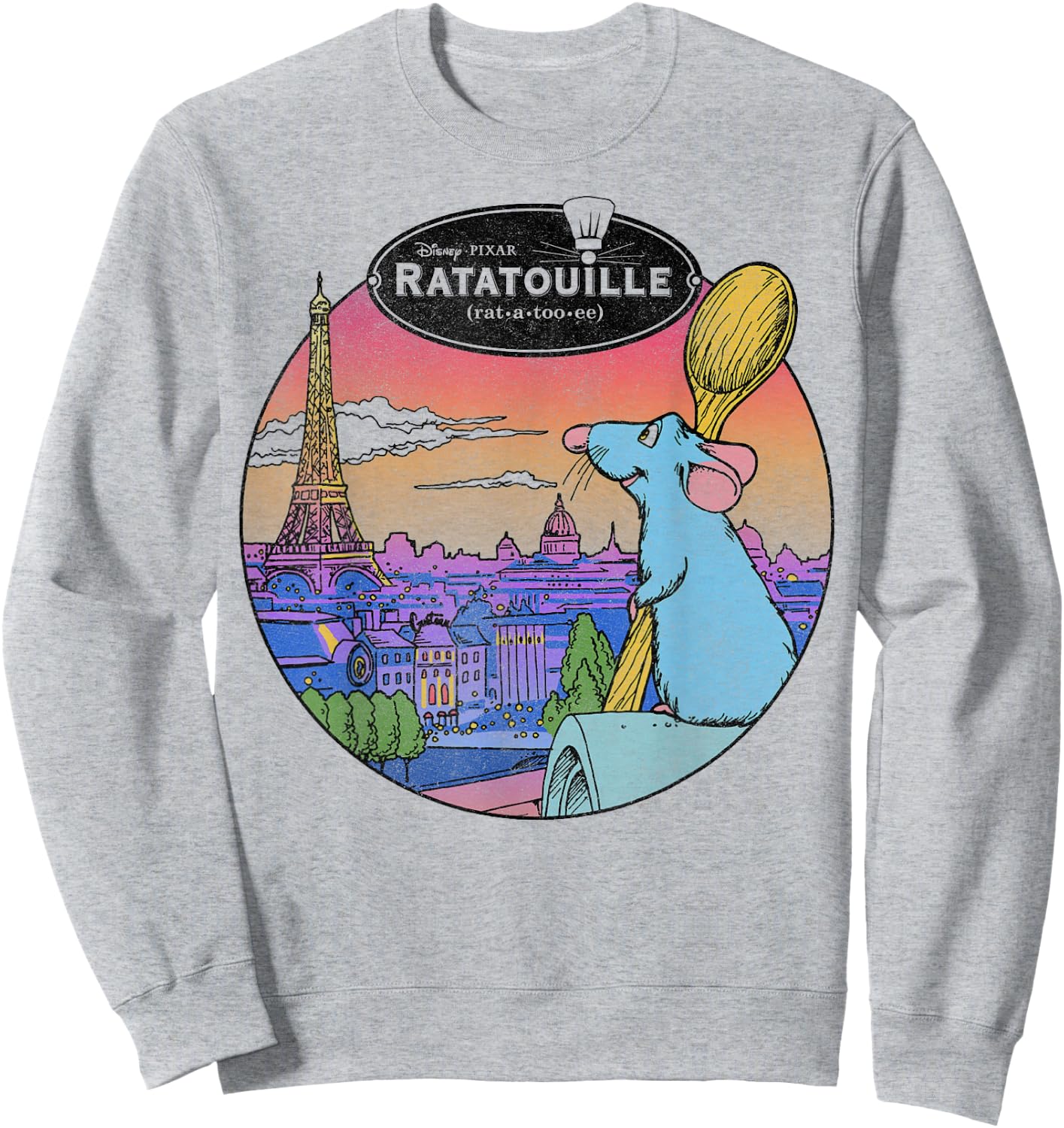 Disney Pixar Ratatouille Remy and Paris Logo Sweatshirt - Sweatshirt | Ash