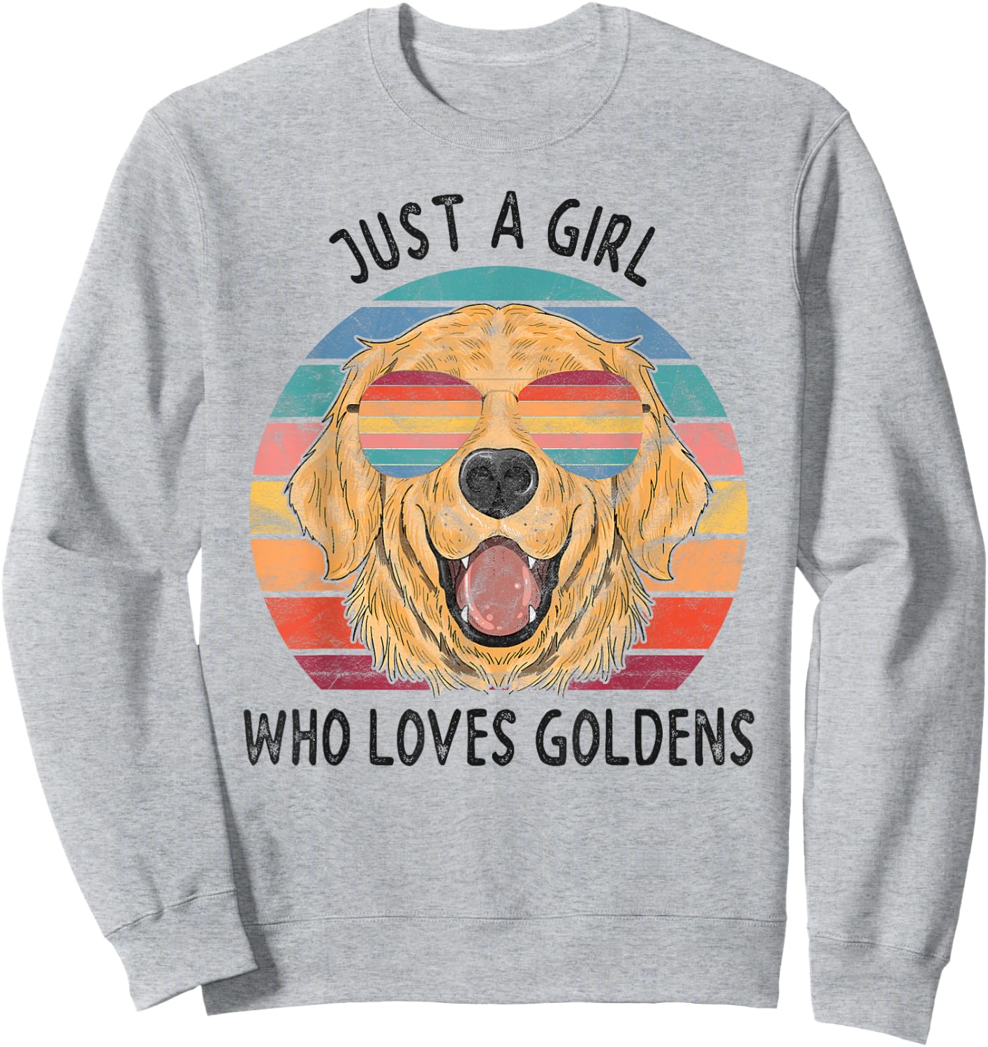Girl Who Loves Golden Retrievers Dogs Sweatshirt - Sweatshirt | Ash