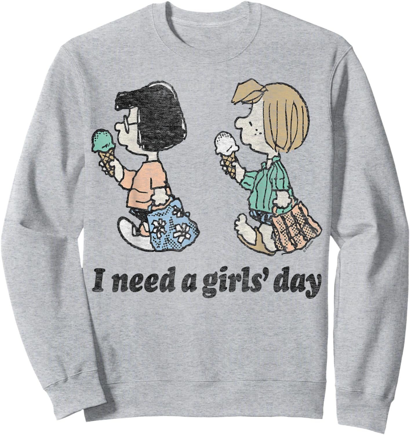 Peanuts - Peppermint Patty and Marcie Need A Girls Day Sweatshirt - Sweatshirt | Ash