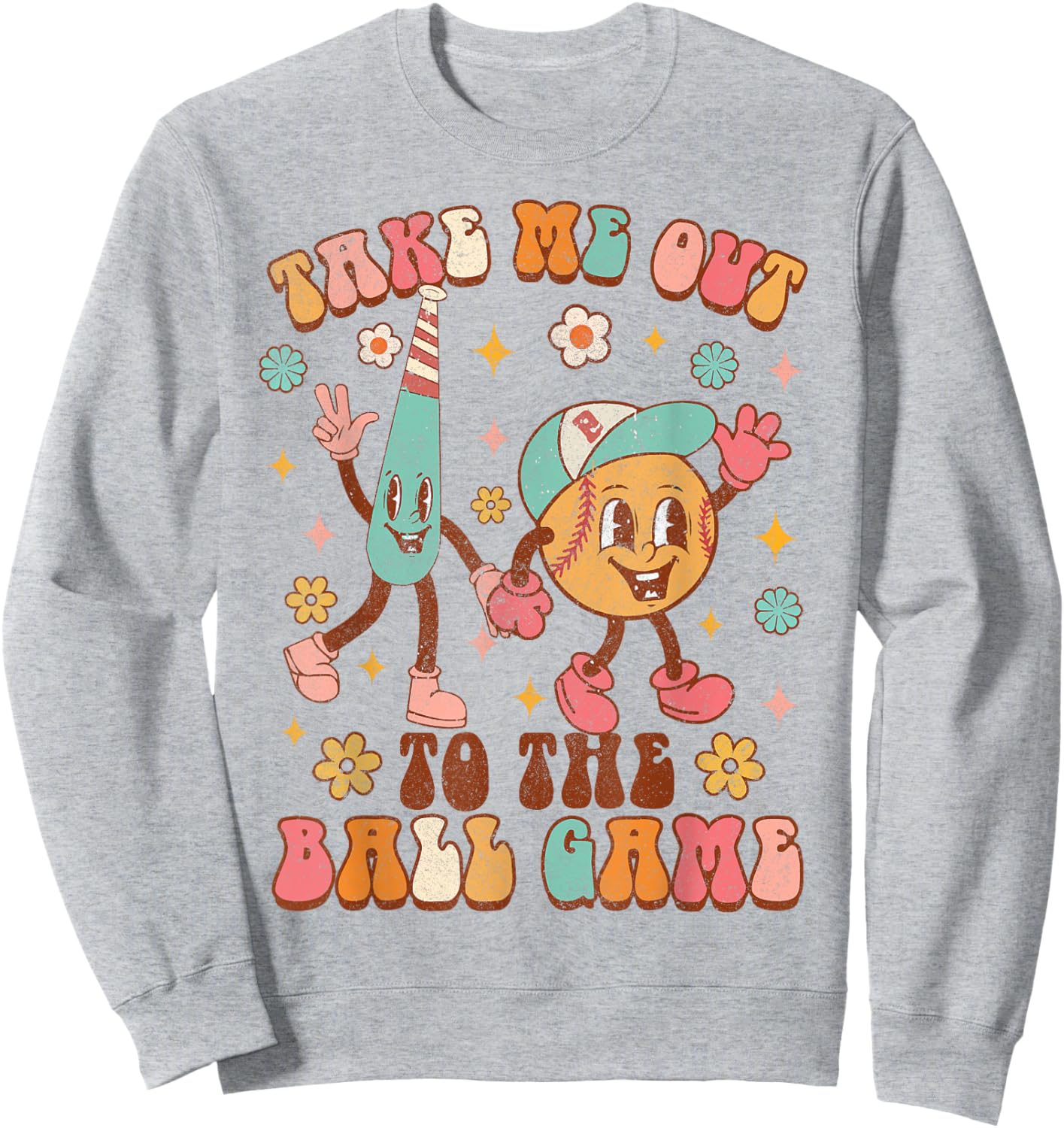 Take Me Out To The Ball Game Funny Baseball Game Day Sweatshirt - Sweatshirt | Ash