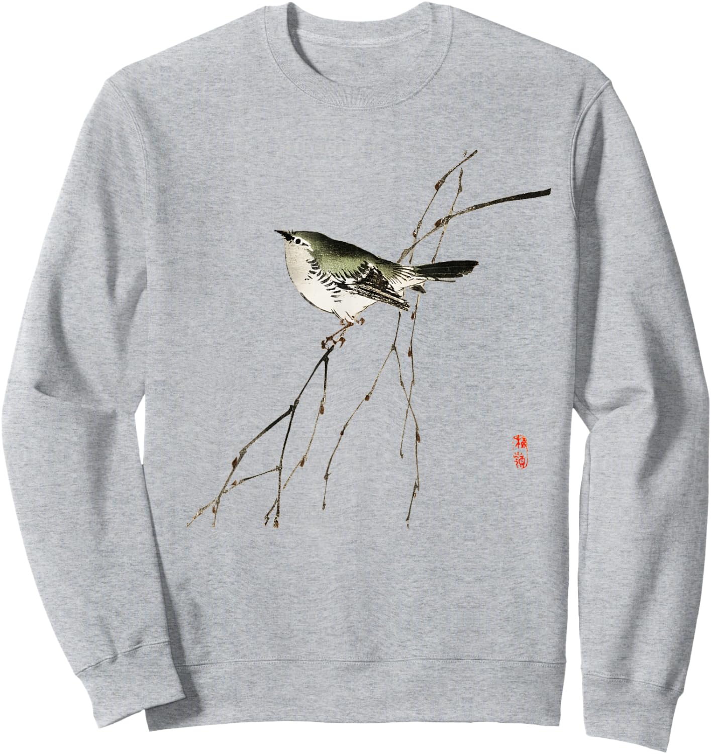 Japanese art Tit design - for bird lovers Sweatshirt - Sweatshirt | Ash