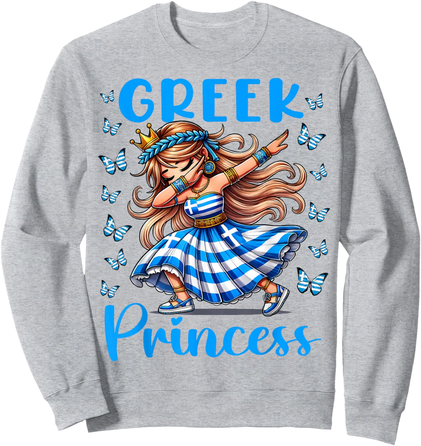 Greek Princess Dabbing for girls & kids Sweatshirt - Sweatshirt | Ash