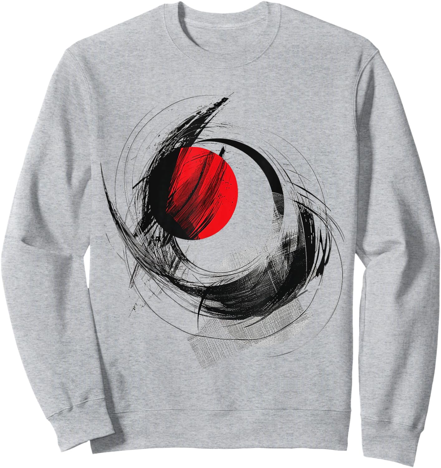 Art Geometric Abstract Graphic Drawing Motif Art Sweatshirt - Sweatshirt | Ash