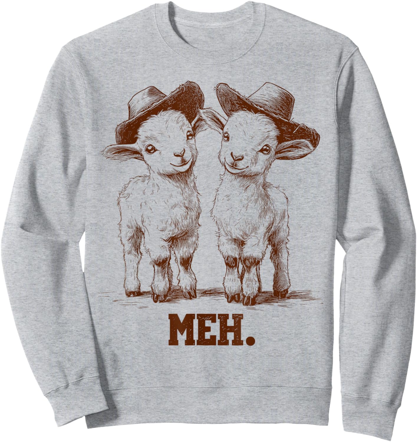 Meh Goat Meme Farm Animal Funny Farmer Animals Lover Sweatshirt - Sweatshirt | Ash