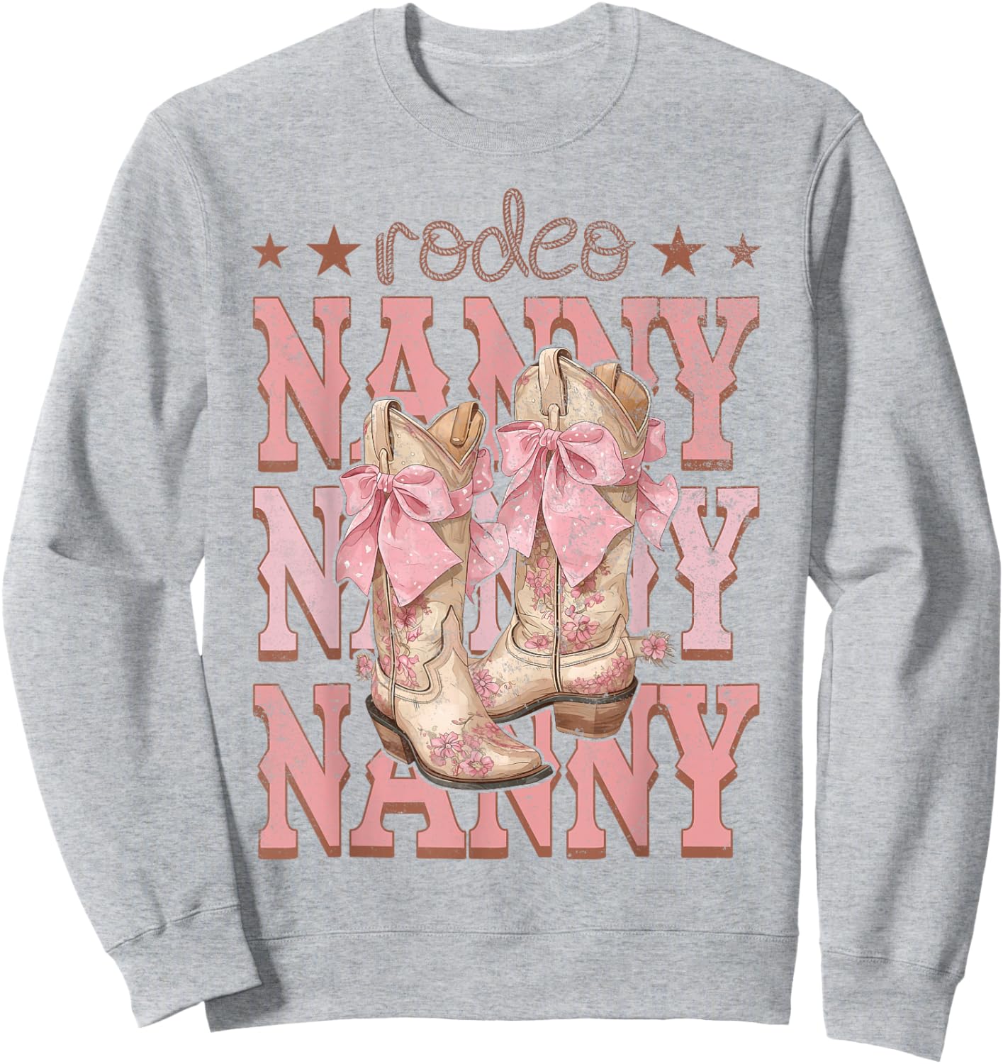 Rodeo Nanny Pink Boots Coquette Cow-Girl Birthday Party Sweatshirt - Sweatshirt | Ash