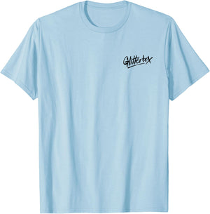 Glitterbox Black Logo Pocket Print T-Shirt - T-Shirt | Light Blue