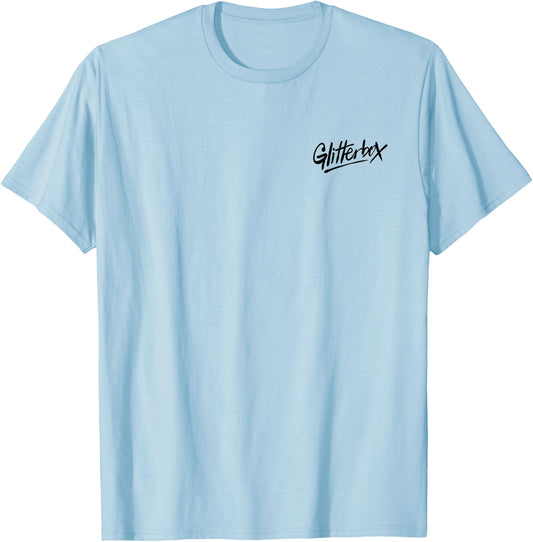 Glitterbox Black Logo Pocket Print T-Shirt - T-Shirt | Light Blue