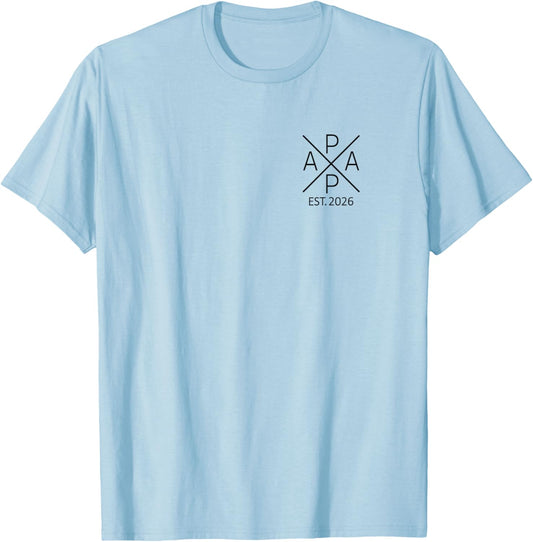 Papa 2026 Becoming Father 2026 Proud Papa 2026 T-Shirt - T-Shirt | Light Blue