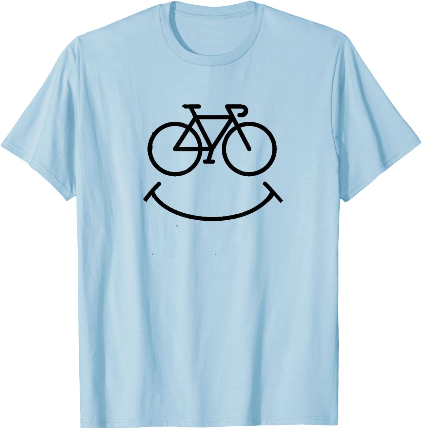 Funny Bicycle Smile for Cycling Fans Road Bike T-Shirt - T-Shirt | Light Blue