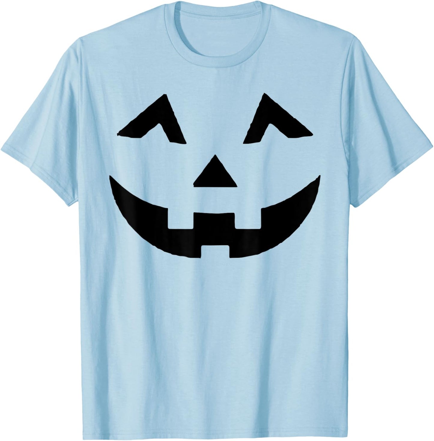 Jack O Lantern Face Pumpkin Eyelashes Hallowen Costume Funny T-Shirt - T-Shirt | Light Blue