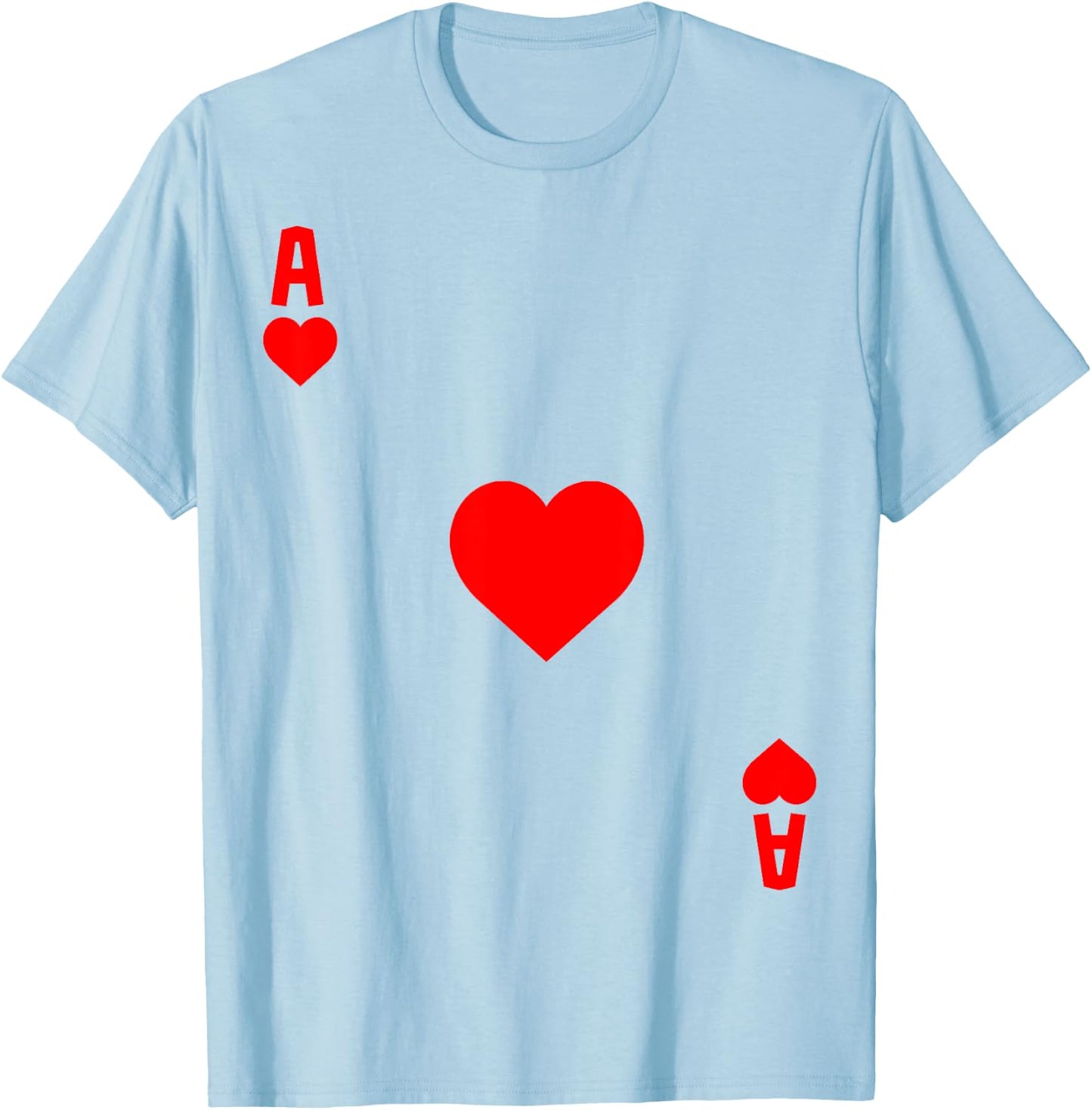 Ace of Hearts Cards Deck Halloween Costume T-Shirt - T-Shirt | Light Blue