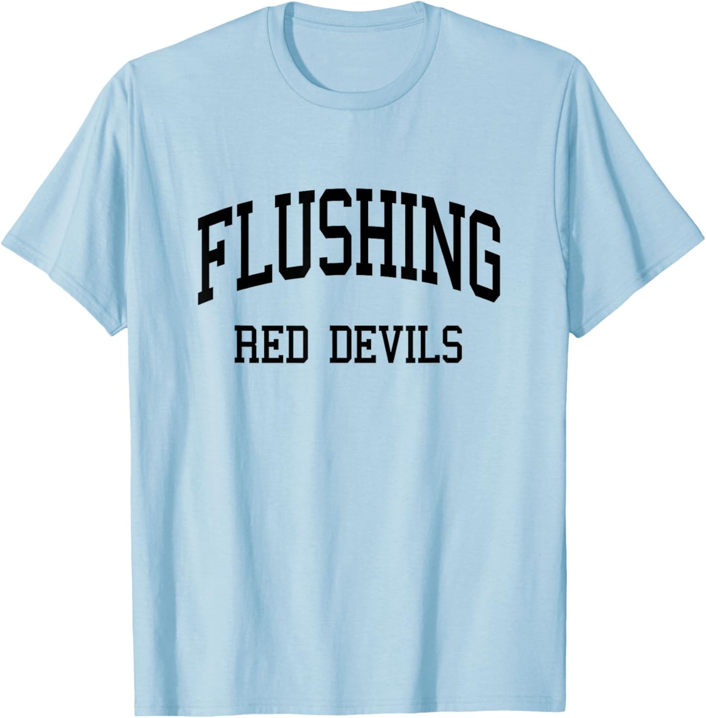 Flushing High School HS Flushing NY Retro Sports T-Shirt - T-Shirt | Light Blue