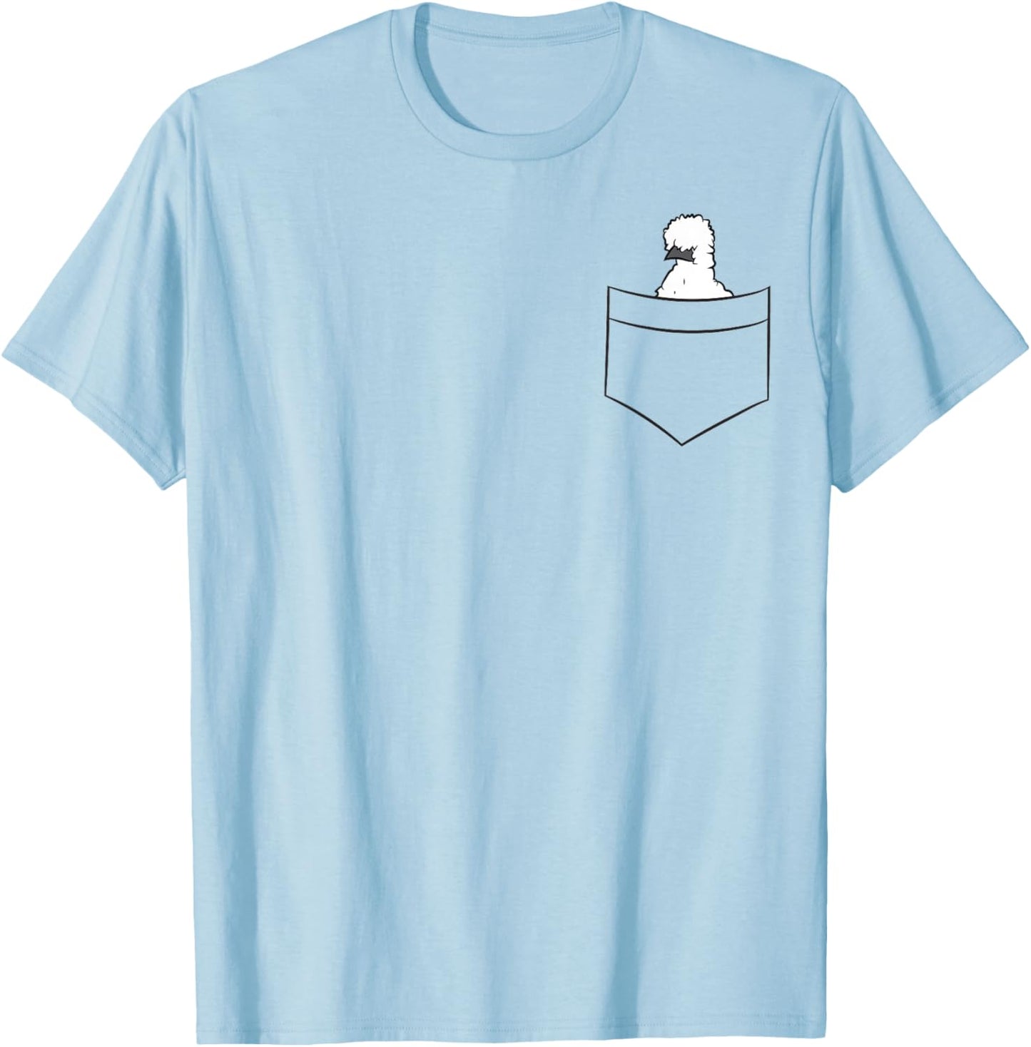 Silkie Chicken In A Pocket Cute Pocket Silkie Chicken T-Shirt - T-Shirt | Light Blue