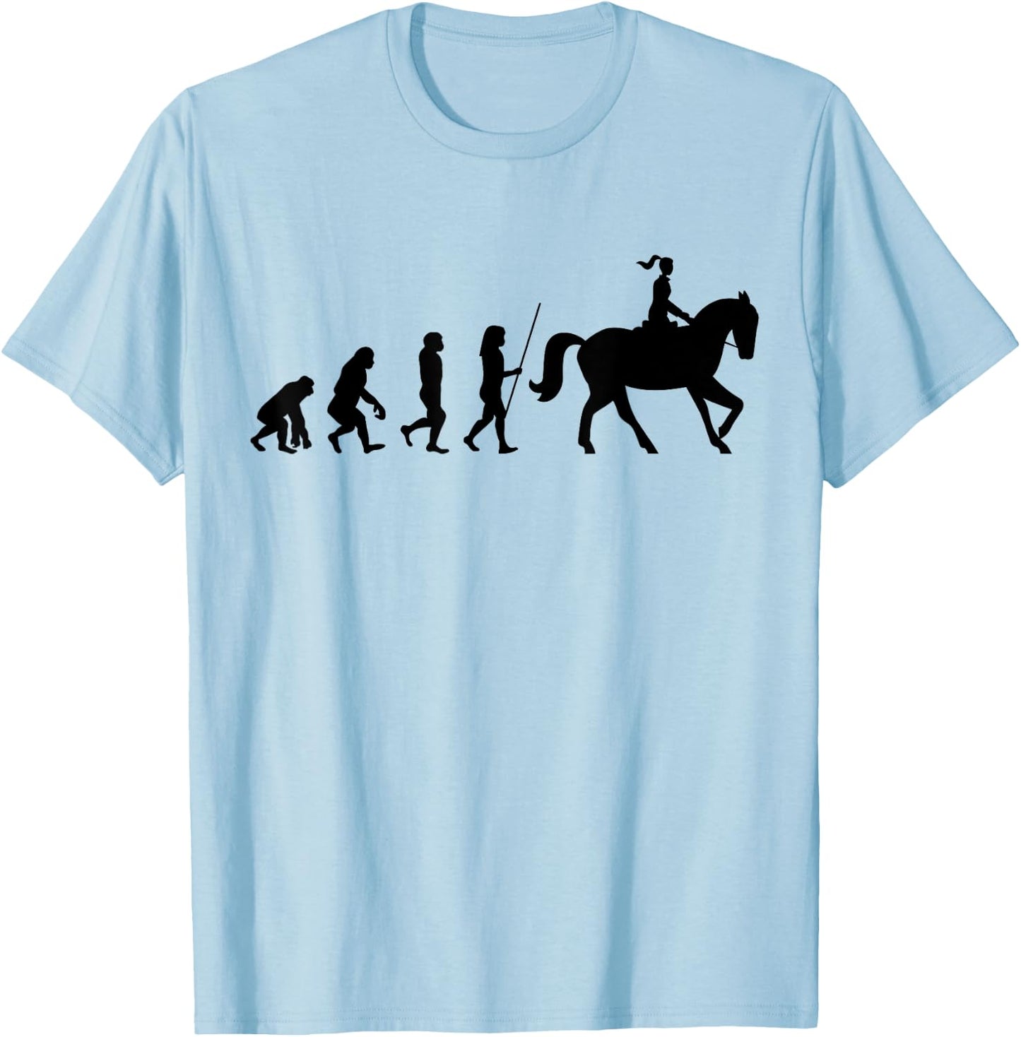 Evolution Horse Rider Dressage Horse Riding Stud T-Shirt - T-Shirt | Light Blue